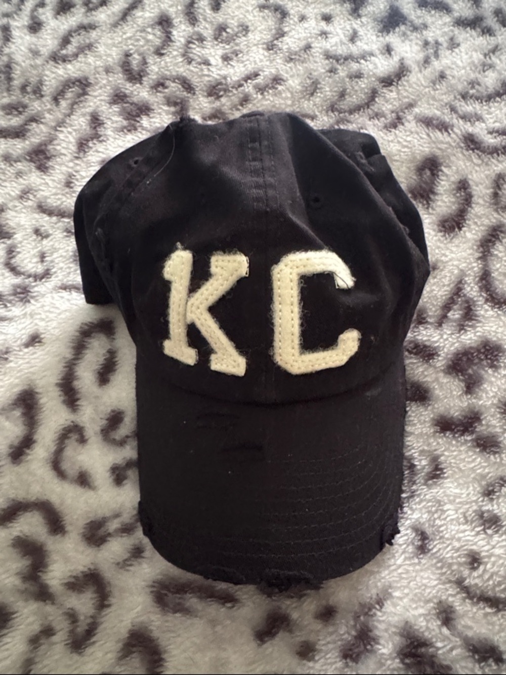 KC Black Cap with White Appliqué